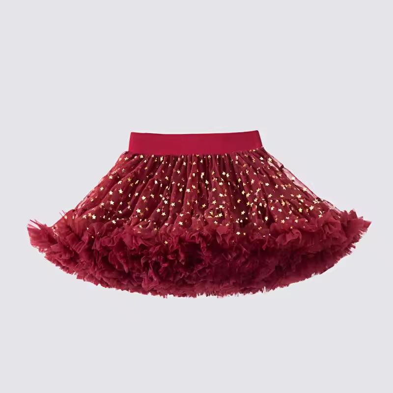 Gonna in Pizzo Bambina Morbida Chiffon Sottogonna Colori Solidi Gonne Tutù Gonna da Ballo Bambina Sottogonna in Tulle di Natale Tulle