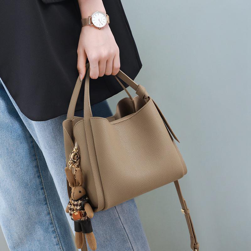 

2025 Women s Genuine Leather Bucket Bag - Large Capacity Handheld, Shoulder, Crossbody Commute Bag