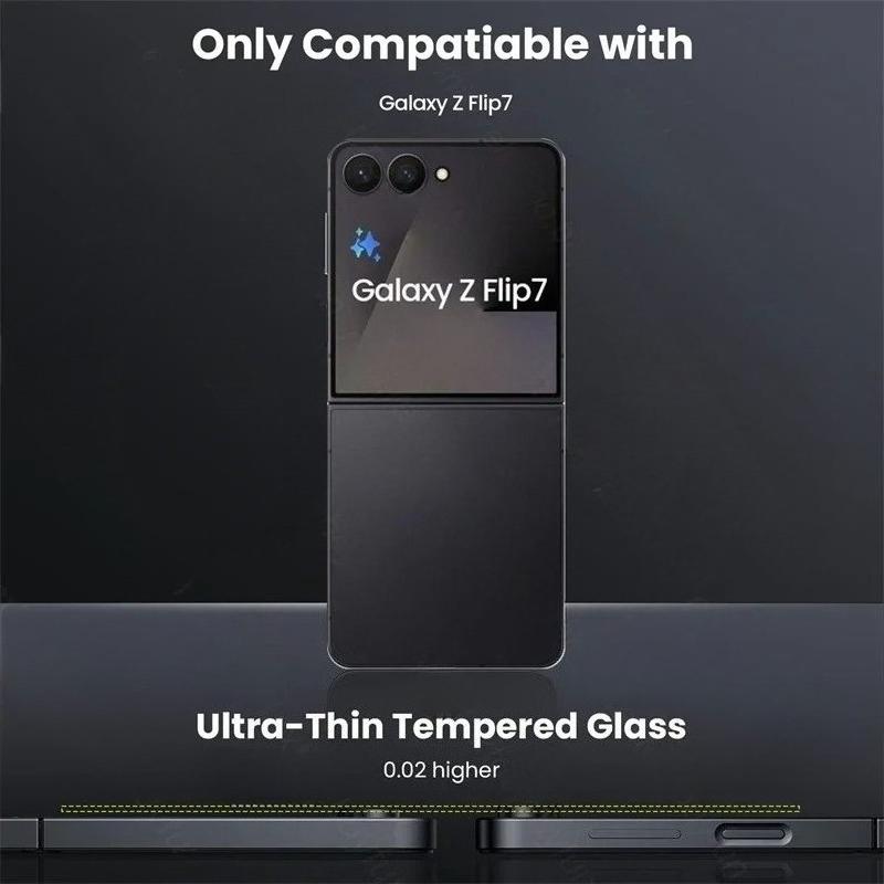 1-3PCS 9H HD Tempered Glass Camera Lens Protector Film Anti-scratch Alloy Metal Lens Ring Cover For Samsung Galaxy Z Flip 7 6 5