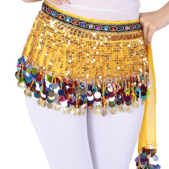 Spódnica do tańca brzucha Cekinowy frędzel w pasie Szalik w stylu egzotycznym Wiązanie Regulowana cienka spódnica Przezroczysta koronka Występ na scenie Cosplay Mini spódniczka Fartuch Wrap