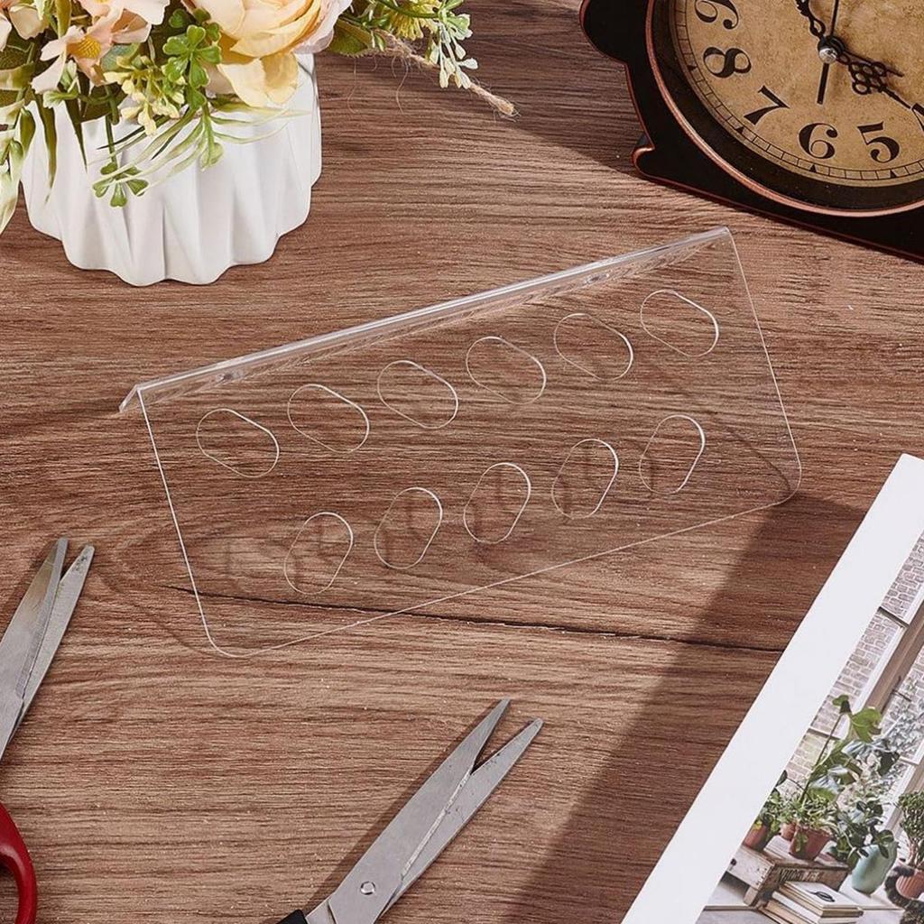 Transparent Acrylic Wall Mounted Scissor Holder With 11 Holes Storage Makeup Brush Organizer Barber Hairdressing Supplies Tools