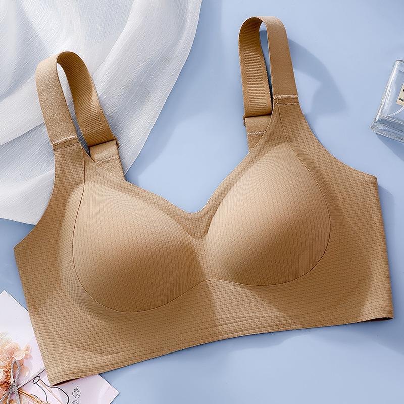 Lift and shape peach chest soft support seamless underwear fixed cup small chest gather anti-sagging large size bra