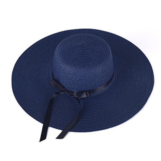 Women Straw Hat Wide Brim Lace-up Ribbon Sun Protection Hat Lightweight Quick-Drying Hat Hiking Walking Neck Coverage Hat