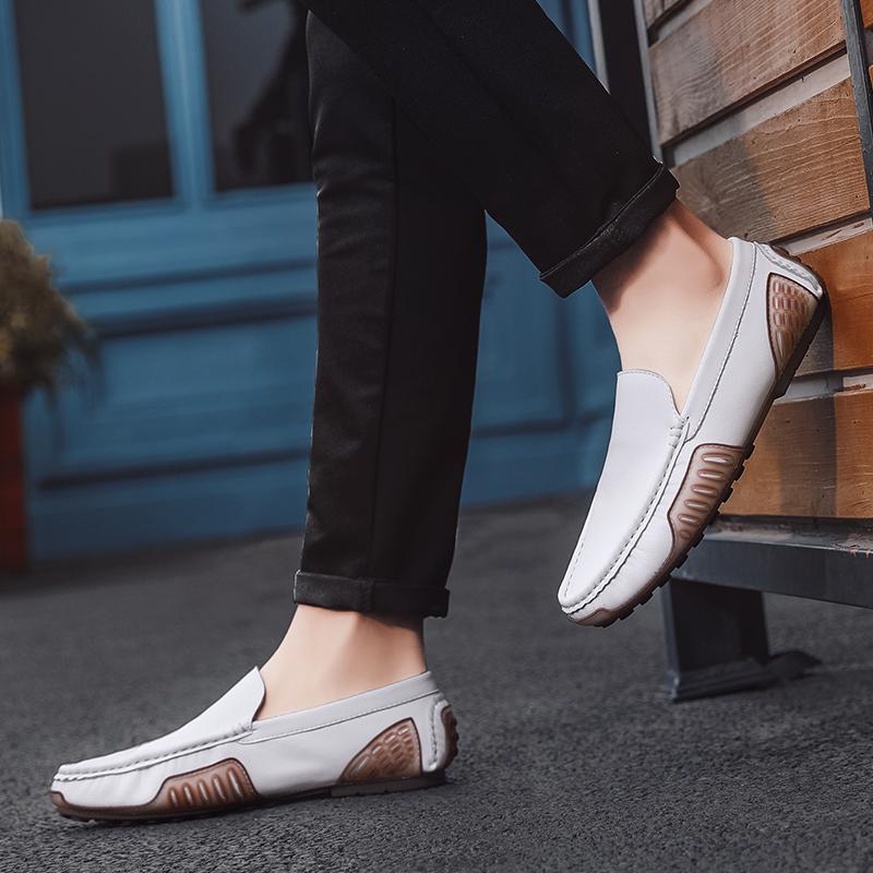 Men's Moccasins Casual Leather Shoes Slip On Loafers