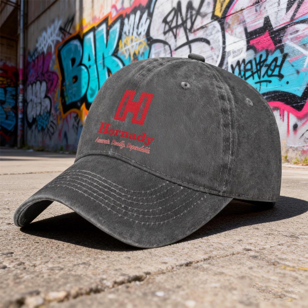Pc Featuring a Black Design with The Hornady Logo Perfect for Outdoor Sports And Casual Outings This Hat Is Ideal for Fitness