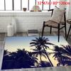 Crystal Velvet, Dot Print Base Embossed Pattern Craft Crystal Palm Tree Landscape Area Rug Large Carpet for Livin