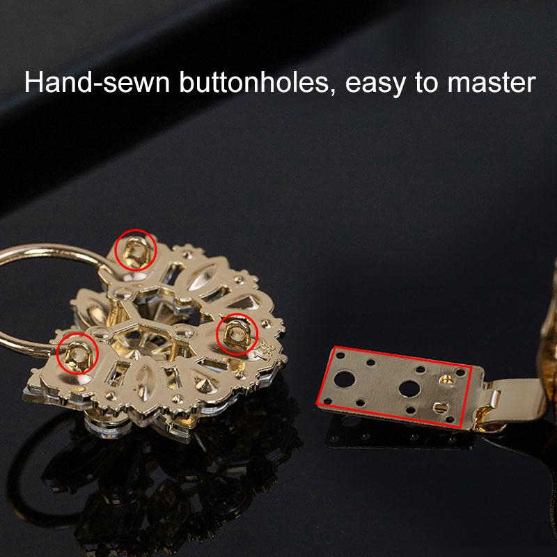 1Pc Handwork Sewing Originality Shiny Rhinestone Overcoat Decor Duckbill Buckle Fashion Metal Button Clothing Accessory