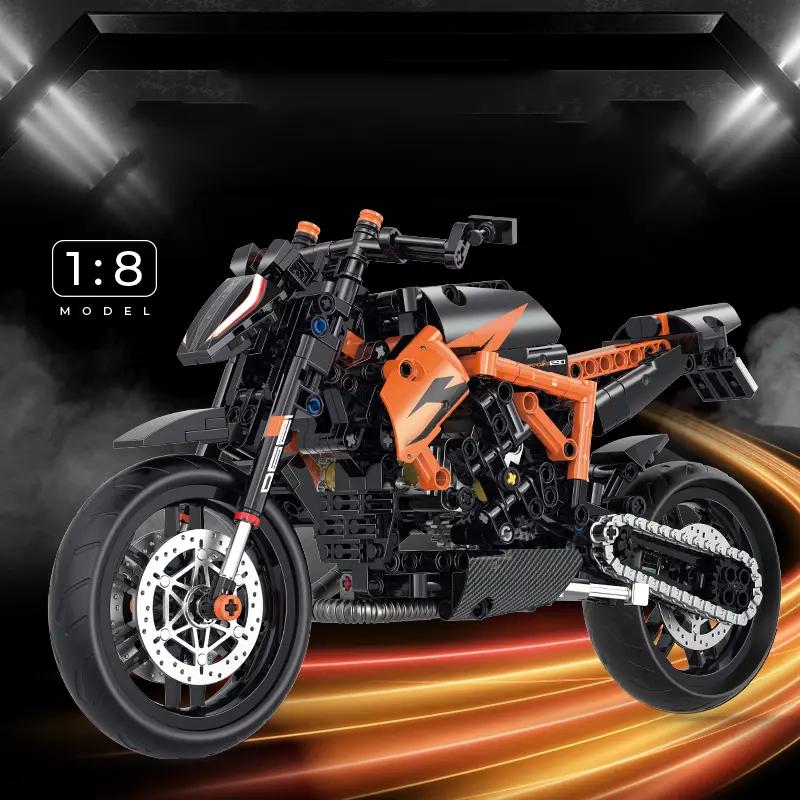 New 1/8 Scale Super Duck/YMH Motorbike Toy Model Building Blocks Sets Racing Moto Bricks Toys Kid Boys Children Birthday Gift Adult Technical 529Pcs