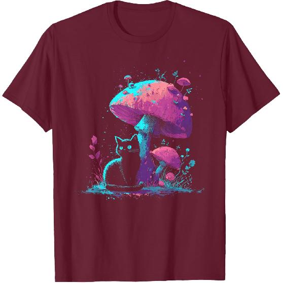 Pastel Goth Cat Mushroom Men Women Kids Cute Cottagecore T-Shirt