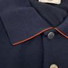 HERMES Navy Serie Short Sleeve Polo Shirt tops M Navy redUsed
