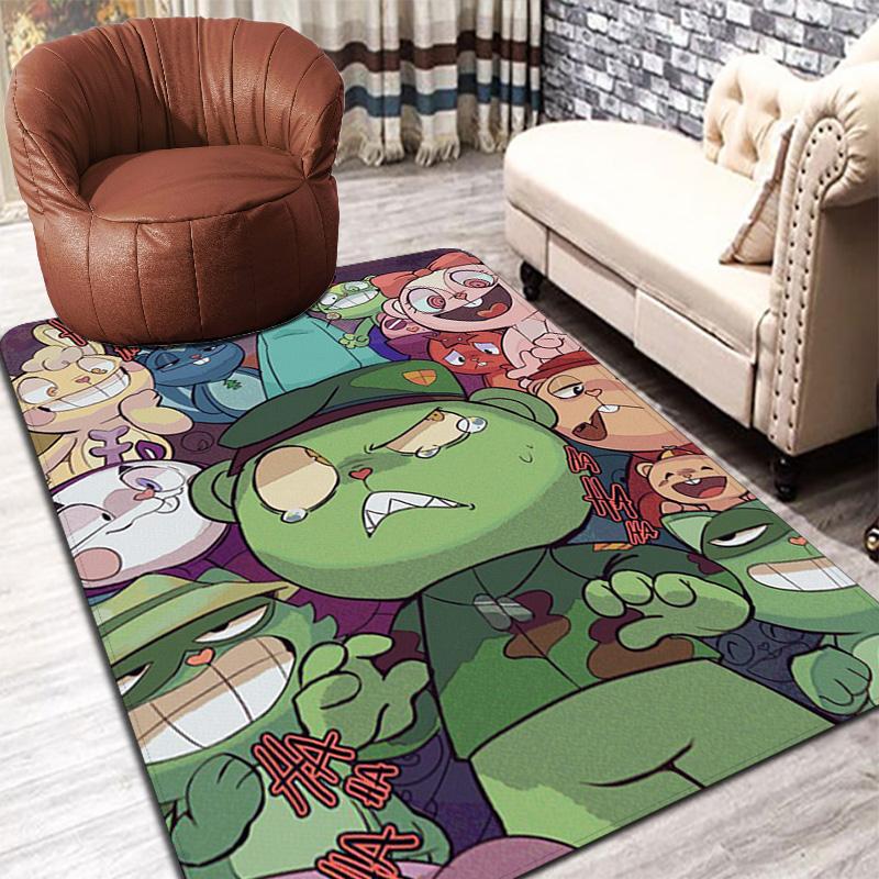 Happy Tree Friends character-inspired pattern design Rug Floor Mat for Living Room or Bedroom Soft and Comfortable Carpet a Gift for Birthday and Holi
