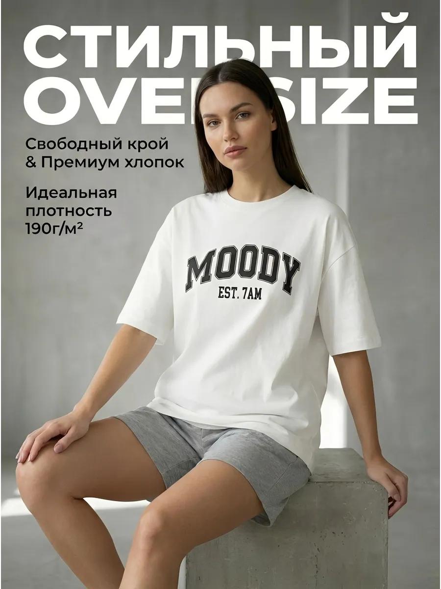 Oversized thick T-shirt with mood print S