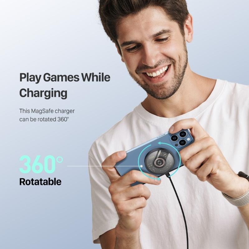 Upgraded Magnetic Wireless Charge Stand 15W Fast Charging Dock Station 3-in-1 Magnetic Wireless Charging Pad for Phone