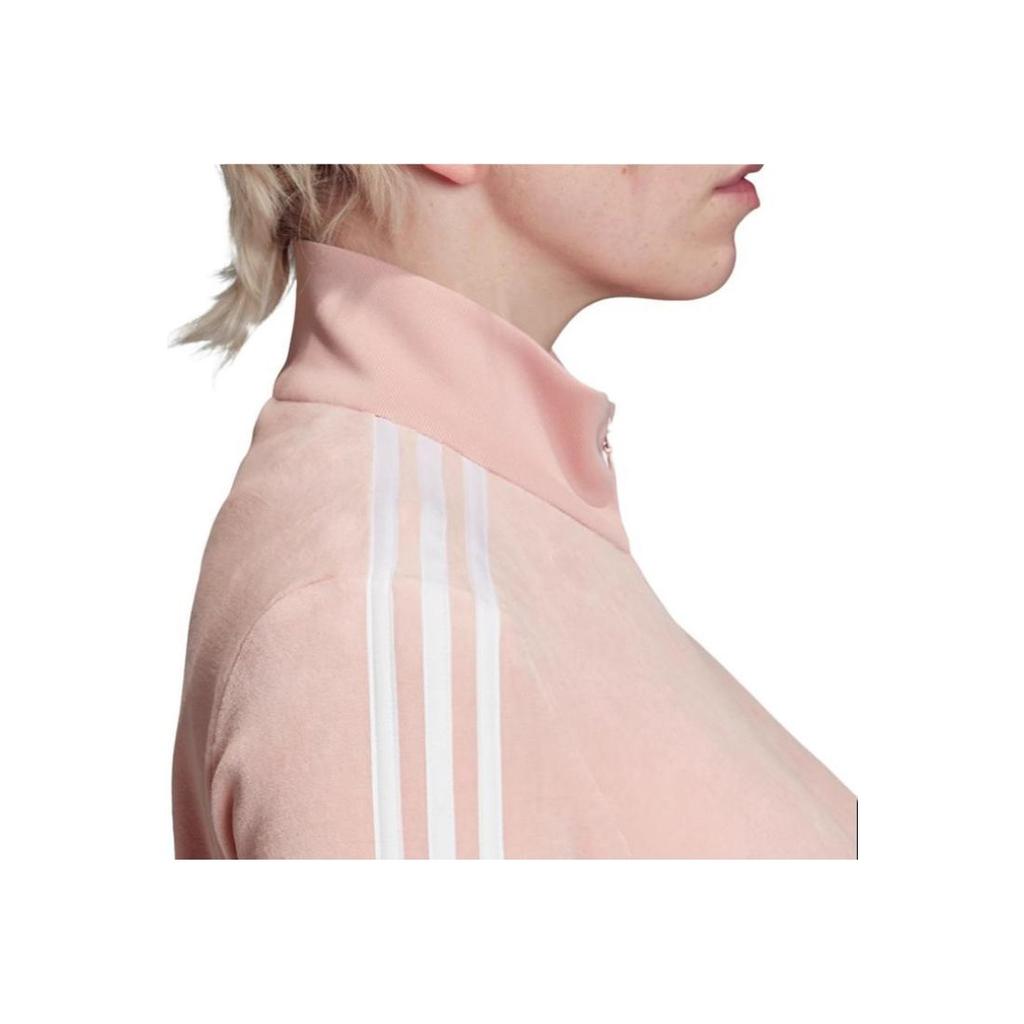 Adidas Trefoil Stand Collar Zipper Long Sleeve Fleece Jacket Women jackets Lilac FT9882