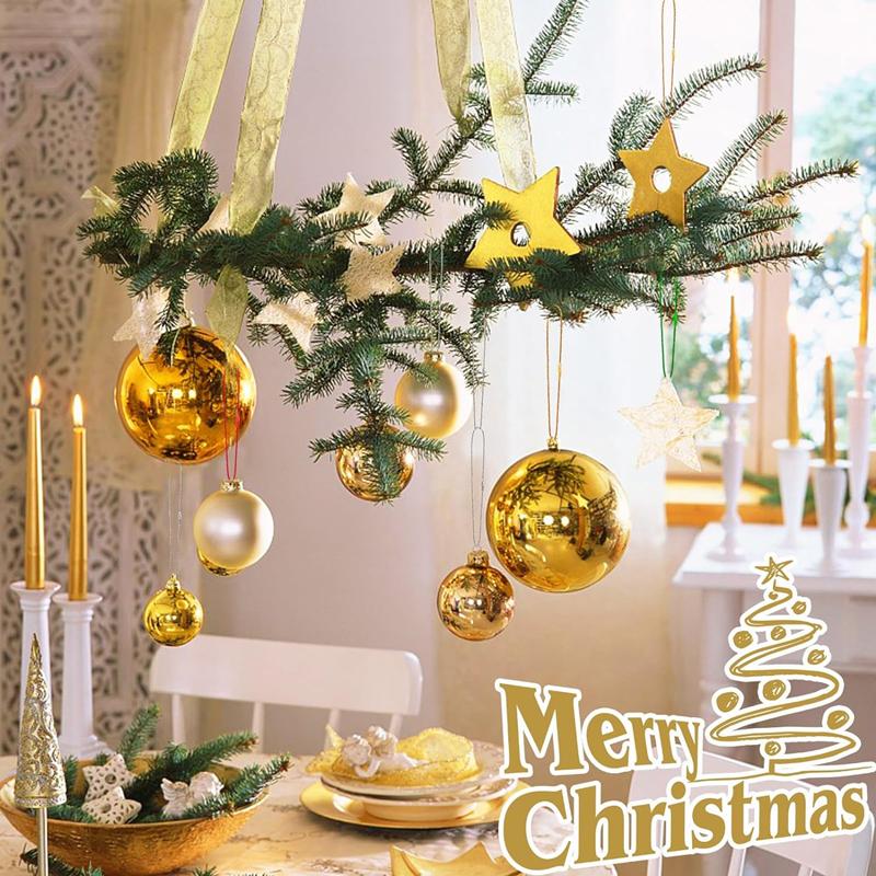 New 100PCS Christmas Drop Ornaments String Ribbon Xmas Ball Pendant Hanging Ropes Christmas Decorations Home Gift Packaging Tag