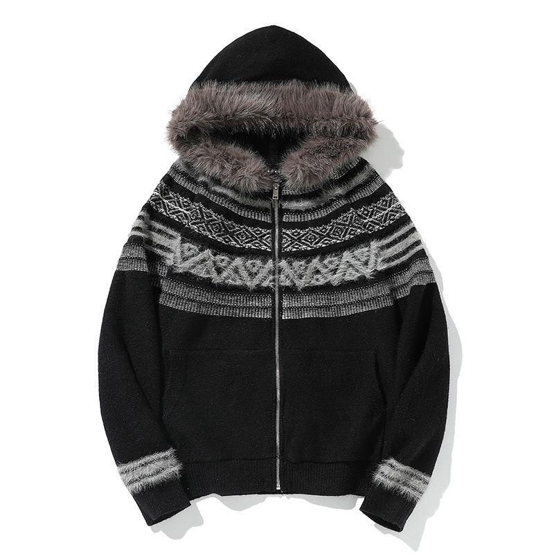 Men s Retro Fair Isle Christmas & Chinese New Year Knit Sweater - Warm, Loose Fit, Couple Style Extra Large