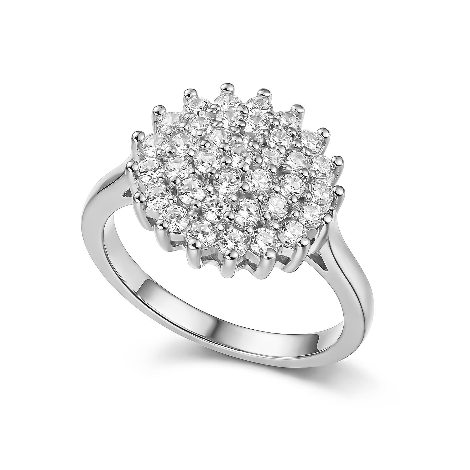 Luxury Elegant Big Flower Zircon Ring for Women Sparkling Cubic Zirconia Sunflower Finger Rings Wedding Promise Bridal Zircon 6