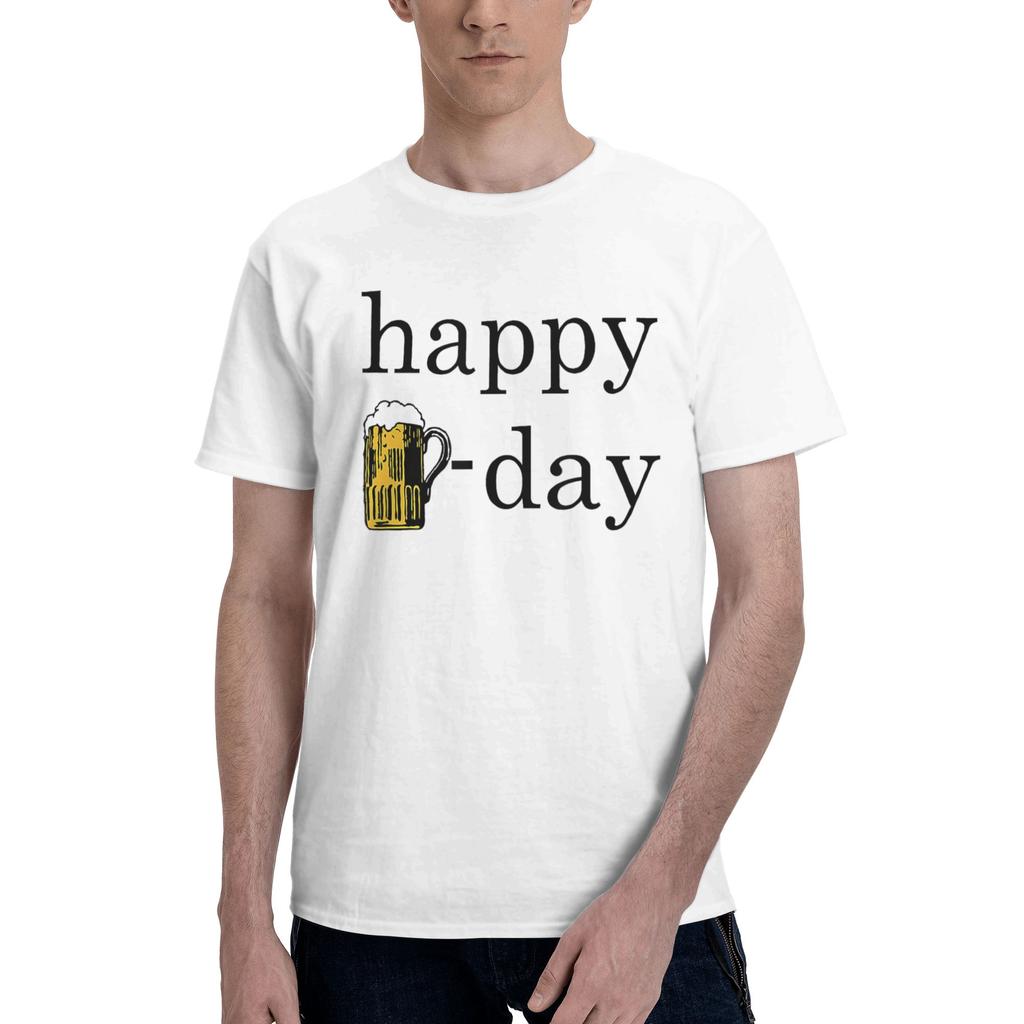 1 Piece Happy Funny Graphic 100 Cotton Tshirt Beer Day Tees Tops For Unisex