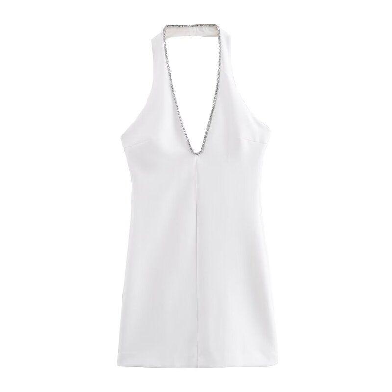 Fashion Style 2024 Summer New Arrival Women's Stylish Elegant Jewelry Inlaid Hanging Collar Dress 3082739