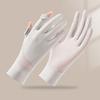 Summer ice silk gloves new splicing sunscreen UV protection cool breathable non-slip driving full finger riding gloves