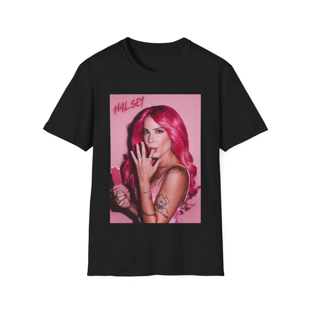Halsey Vintage Style Fotoshooting Shirt Cotton Black unisex shirt Unisex T-Shirt XXXXL