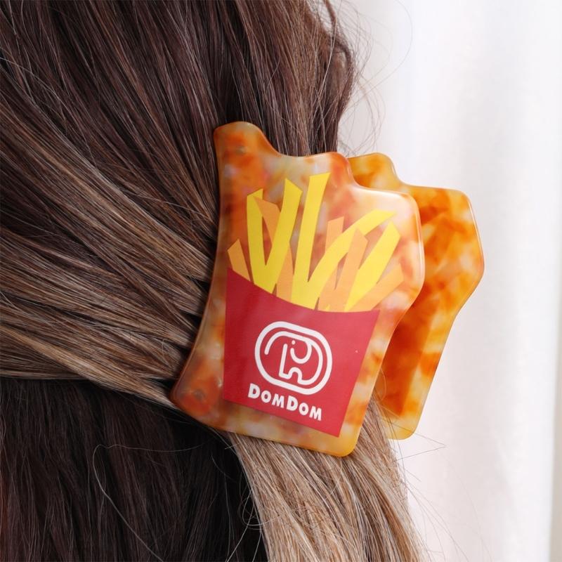Hamburger Shape Claw Clips Cute Cartoon Food Hair Jaw Clip Acetate Strong Hold Barrettes Thick Thin Hair Styling Tool