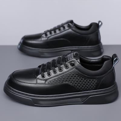 Fashion Fashionable Leather Increased Height British Shoes for Men’s Outdoor Hiking Shoes Thick Soled Wear-resistant Men's Sports Shoes