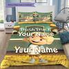 Adventure Land Custom Name Pattern Bedding Quilt Set Quilt Cover Pillowcase Home Birthday Gift(1 * duvet cover + 2 * pillowcase, without core)