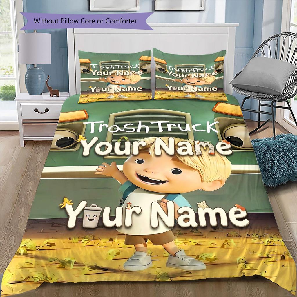 Adventure Land Custom Name Pattern Bedding Quilt Set Quilt Cover Pillowcase Home Birthday Gift(1 * duvet cover + 2 * pillowcase, without core)