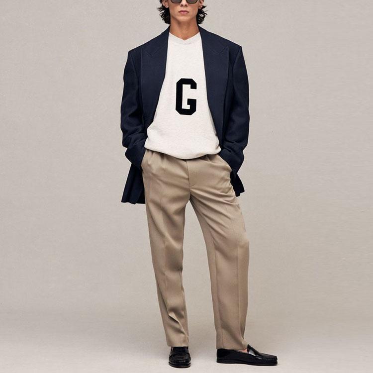 Fear of God G Crewneck Sweatshirt Cream Heather Men Tops FG50-054OFL-101