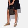 COACH Mollie Classic Logo Print Buckle Closure Detachable Shoulder Strap Faux Leather Bucket Bag Hand Shoulder Crossbody Bag 22 Women's Brown