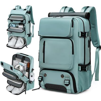 18'' Unisex Travel Backpack Multifunctional High Capacity Luggage Bag Separate Shoe Compartment USB Charging Rucksacks Can Handheld/Crossbody/Shoulder