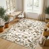 Vintage Compass Theme Soft Crystal Velvet Rug Custom Name & Text Print Non Slip Floor Rug for Bedroom Living Room
