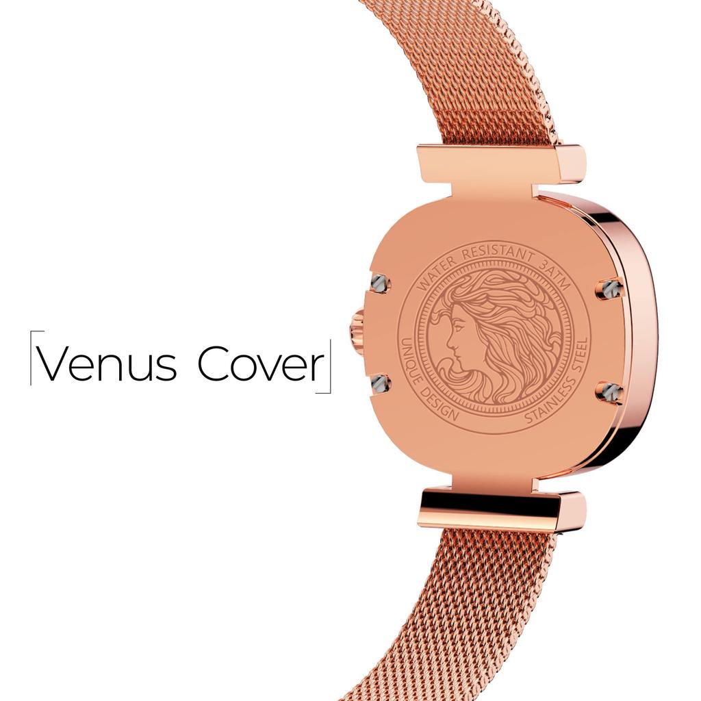 TOTWOO Diamond Stainless Elegant Perfect Gift for Women Gold x Ladies' Watch, Steel, Design, (Rose Green)