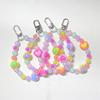 Girlish Colorful Beaded Heart Pendant Phone Charm Keychain Jewelry