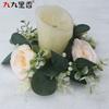 25cm Artificial Eucalyptus Rose Candle Ring Table Centerpiece Wedding Decor Home Styling