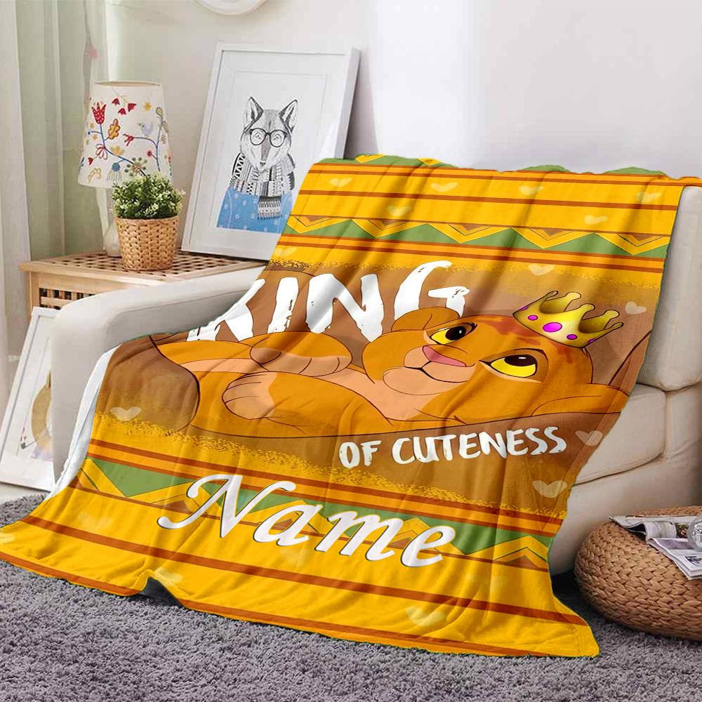 Custom Name Lion Adventure Party Blanket For Couch Bed Plush Cozy Fuzzy Blanket Super Soft Warm Blankets For Fall And Winter 0916267