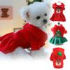Adorable Red Christmas Dog Dress With Festive Reindeer Sweater Design For Pets