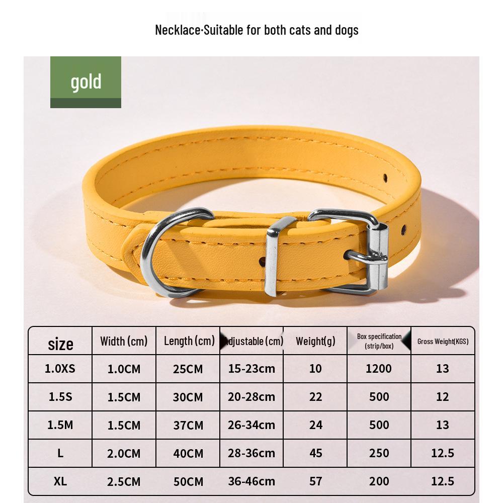 PU Leder Hundehalsband für kleine & mittelgroße Rassen - Stilvolles Katzen- & Hunde-Halsaccessoire für Spaziergänge im Freien
