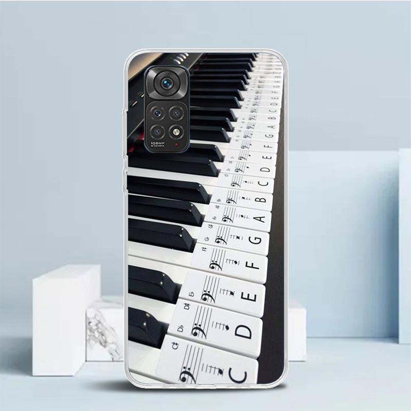 Music Piano Keyboard Phone Case For Xiaomi Redmi Note 15 14 14S 13 12S 12 Pro Plus 11S 11 11T 11E 10S 10 + Soft TPU Back Cover R