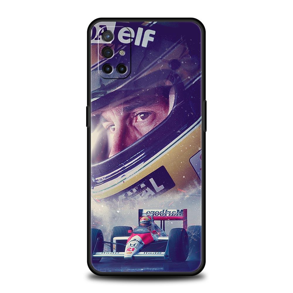 Ayrton Senna F1 Phone Case For OnePlus 12R 9R 12 11 10 Pro 9 8 7 7T 8T 10T 9RT Nord 2T N10 N200 CE 2 5G Black Cover Soft Shell