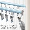 Sušák na prádlo s 10 nastavitelnými klipy Kovová konstrukce Věšáky na kalhoty Legíny Šály Tyč do skříně Závěsný organizér