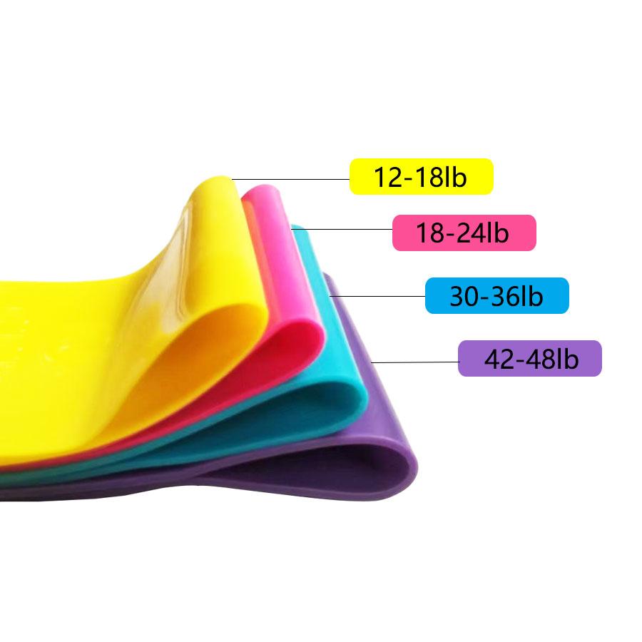 60cm 4 Livelli Diversi Bande Elastiche di Resistenza Yoga Allenamento Sport Esercizio Bande Fitness Pilates Crossfit Attrezzatura per Allenamento