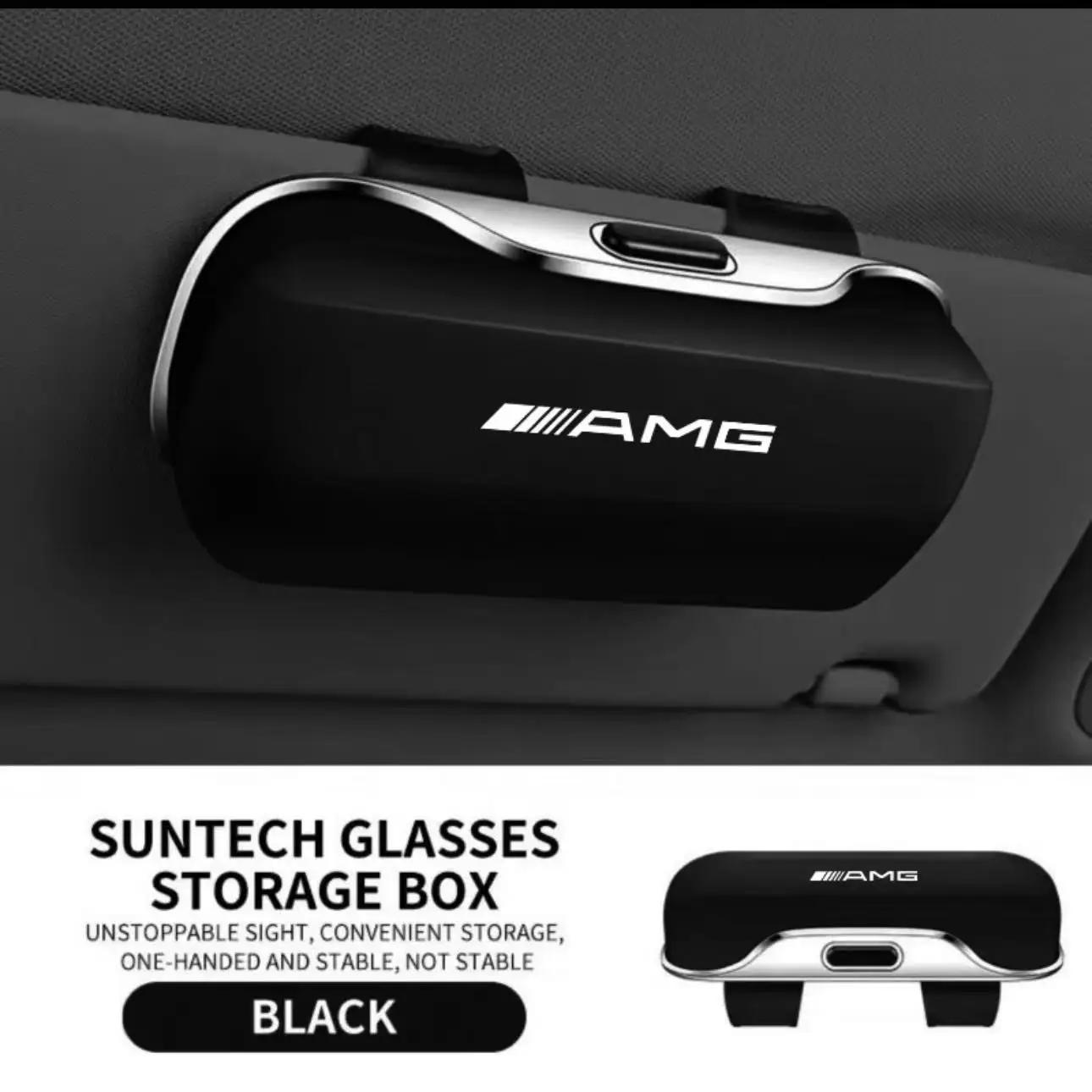 

AMG A B C E G CLA W211 W203 W204 C260 E300L A200L GL grill Logo Key Cover Accessories Car Visor Sunglasses Glasses Case Clip Box чёрный