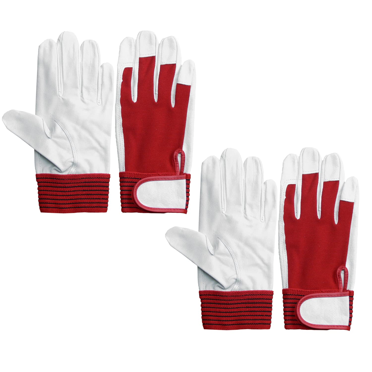 

Pig Leather Work Gloves with Unlined Size Bandit [ACE] [Bulk Purchase] [2-Pack] Back, Red, M, AG5163-2P,
