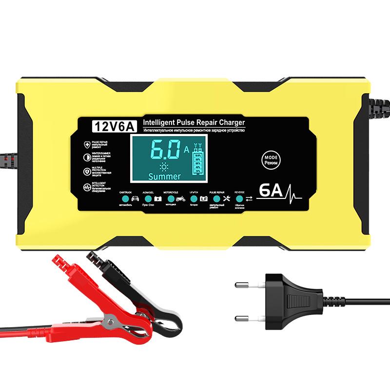 12V 6A Car & Motorcycle Battery Charger for 14.6V Lithium Iron Phosphate Batteries