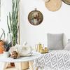 BCUANGD Vintage Animal Round Wall Art Decor - Retro Bear Neutral Wall Art Canvas Frame Artwork Prints, Rustic Moody Country Round Wall Hanging