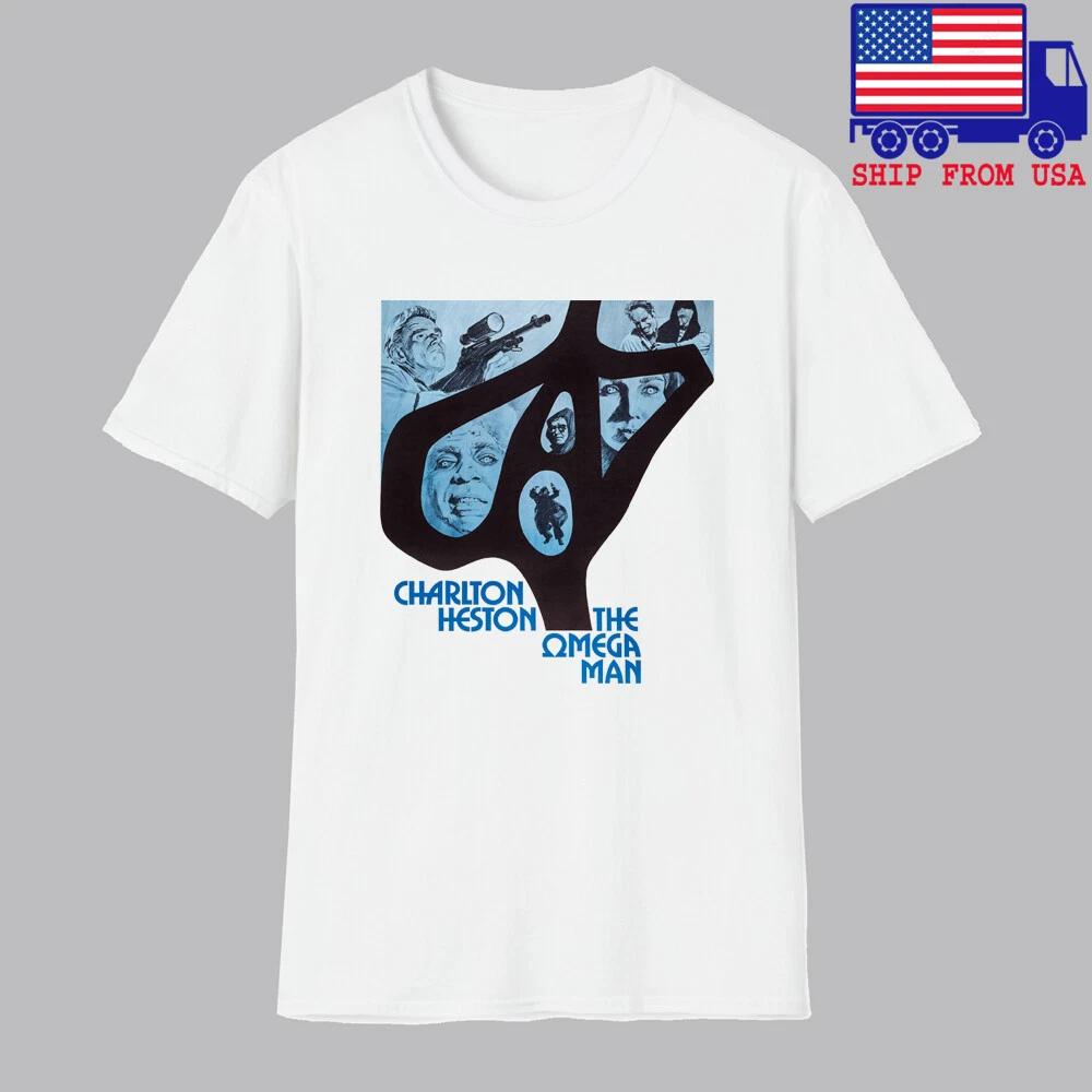 The Omega Man Charlton Heston Movie 70s Retro Men s White Size S-5XL L