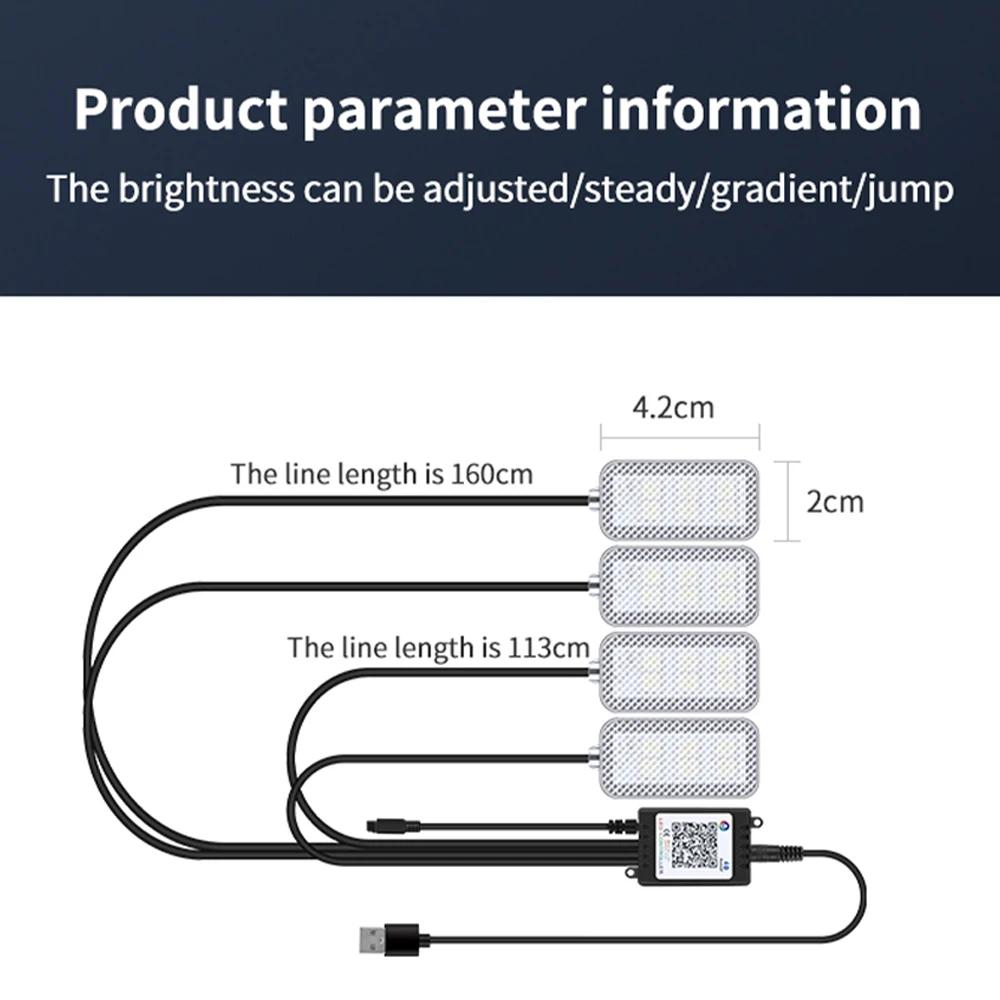 Car Atmosphere Led Foot Light USB Lighter Environment Decorative Lights Auto Interior Ambient Lamps with APP Dual Control