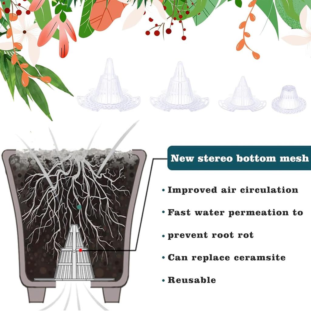 40 Pieces Upgraded Cone Flower Pot Hole Mesh Pad DIY Planter Bottom Grid Mat Mesh Hole Screens for Keeping Soil from Flowing- Breathable